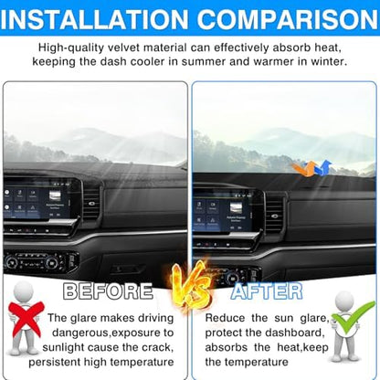 Autorder Dashboard Cover Mat for 2022-2025 2026 Chevy Chevrolet Silverado/GMC - Image 3