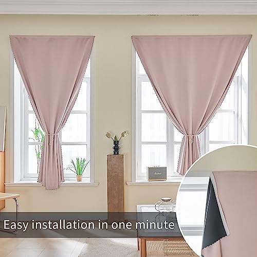 AJAZZ 100% Blackout Stick Curtain Portable Black Out Curtains Adhesive Curtains - Image 6