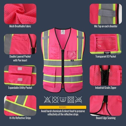JKSafety Safety Vest for men women Hi Vis Vest - Image 2