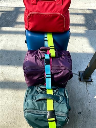 Luggage Straps for Suitcases, Travel Belt Multiple Connector, 2 Pack Purple - Image 6