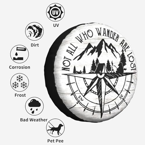 Not All Those Who Wander are Lost Spare Tire Cover Wheel Protectors Waterproof - Image 6