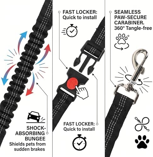 Heavy Duty Dog Seat Belt, 2-in-1 Chew Proof Car Harness - Image 3
