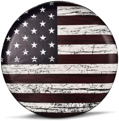 USA Flag Spare Tire Cover Waterproof PVC Leather - Image 2