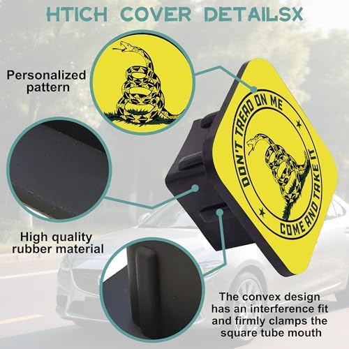 Trailer Hitch Cover, Don't Tread on Me Tow Hitch Cover - Image 4
