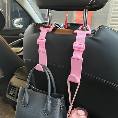 Amooca 4 Pack Anti-drop Headrest Hooks Adjustable Car Seat Organizer - Image 2