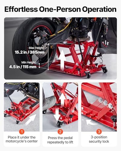 VEVOR Hydraulic Motorcycle Lift Jack, 1500 lbs Capacity, ATV Lift Jack Portable - Image 3