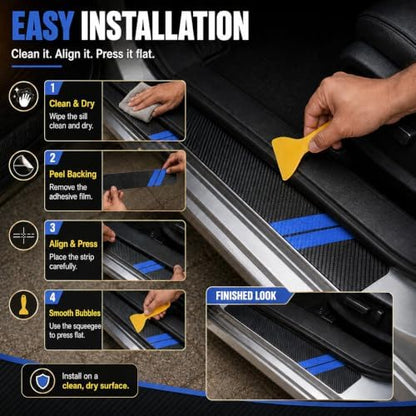 4PCS Car Door Entry Guard Sticker, Car Door Sill Protector - Image 5