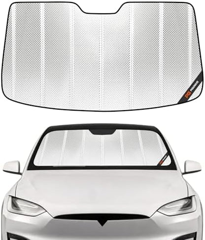 Pigenius Windshield Sun Shade for Tesla Model X 2016-2025. Reflective Aluminum by Pigenius