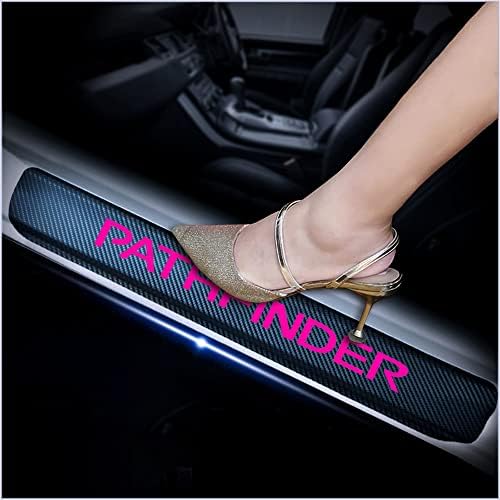 4Pcs Car Door Sill Protector for Nissan Pathfinder, Carbon Fiber Anti-Scratch by Unknown