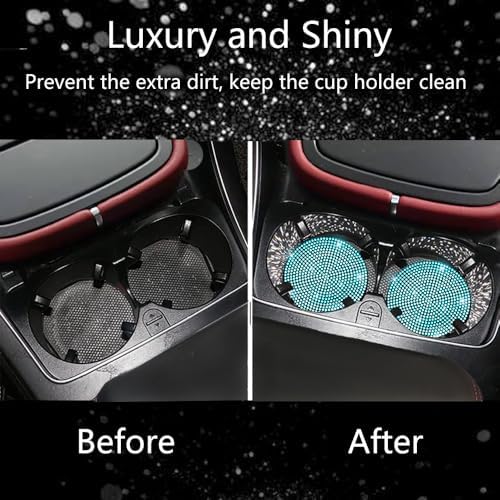 NBTEPEM 4pcs Bling Car Cup Holder Coaster, 2.75 inch Anti-Slip Shockproof - Image 7