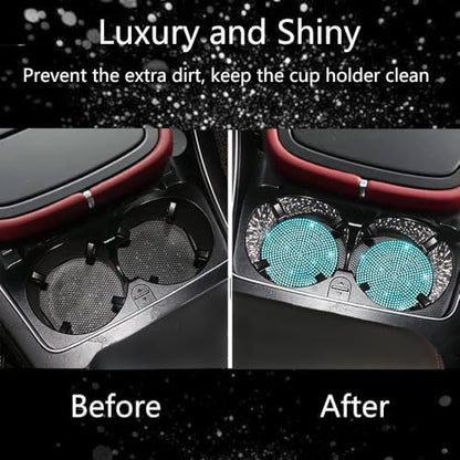 NBTEPEM 4pcs Bling Car Cup Holder Coaster, 2.75 inch Anti-Slip Shockproof - Image 7