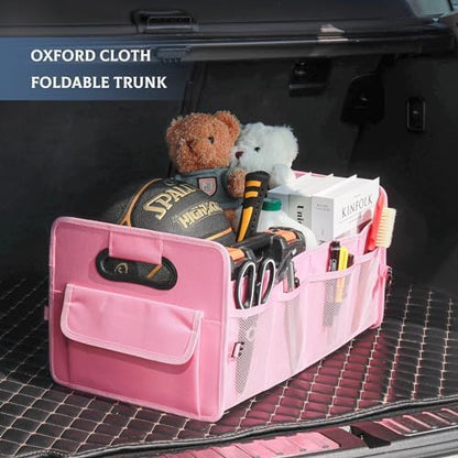 JiatuA Car Trunk Organizer, Collapsible Car Organizers and Storage Pink - Image 2