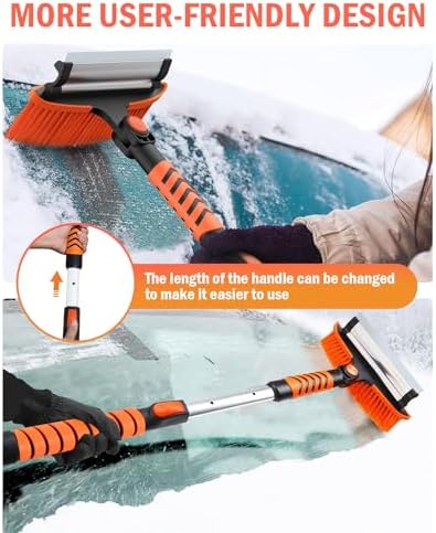 Ice Scrapers for Car Windshield, 180° Pivoting Snow Brush and Ice Scraper for - Image 4