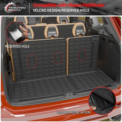 Trunk Mat with Backrest Mat for 2022-2025 2026 Nissan Pathfinder - Image 3
