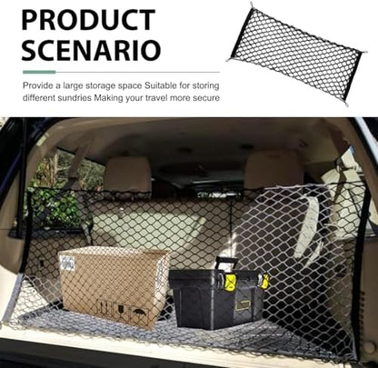 Car Cargo Net, Car Trunk Net Stretchable, Dual-Layer Nylon Trunk Storage Mesh - Image 7