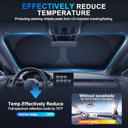 JUSTTOP 300T Double-Layer Design Universal Car Windshield Sun Shade, Foldable - Image 4