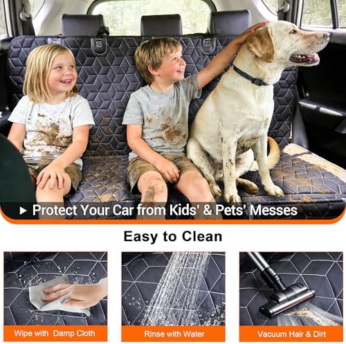 Meginc Dog Car Seat Cover-Waterproof Bench Back Seat Protector - Image 4