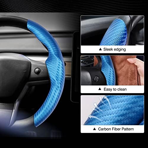 Canvcle Steering Wheel Cover for Tesla Model 3/Model Y Accessories Carbon Fiber - Image 5