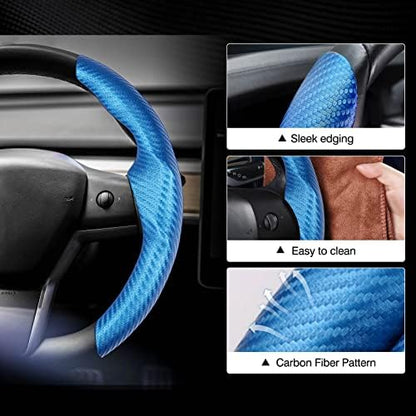 Canvcle Steering Wheel Cover for Tesla Model 3/Model Y Accessories Carbon Fiber - Image 5