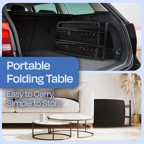 Lavish Home Indoor & Outdoor Portable Folding Table Set of 2 - Image 4