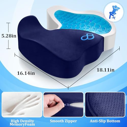 CushyOasis Seat Cushion, Office Chair Cushions, 5.28 in Thick - Image 5