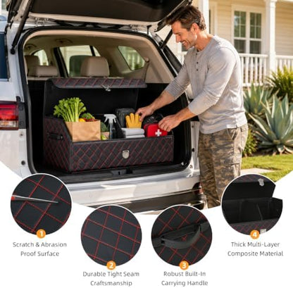 Car Trunk Organizer with Sturdy Faux Leather Lid - Image 6