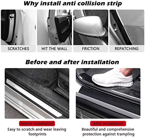 CloudBuyer Universal Car Door Edge Protector, Carbon Fiber 5D Gloss Black Vinyl - Image 2