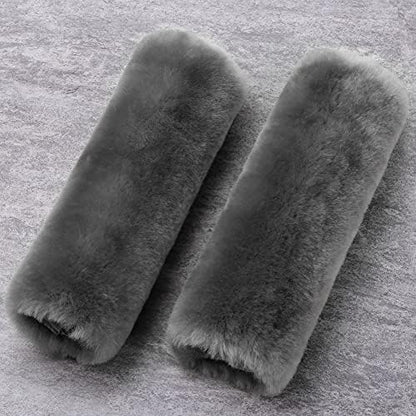 OGLAND 2 Pack Sheepskin Car Seat Belt Cover Pads | Wool Seatbelt Cushions - Image 2