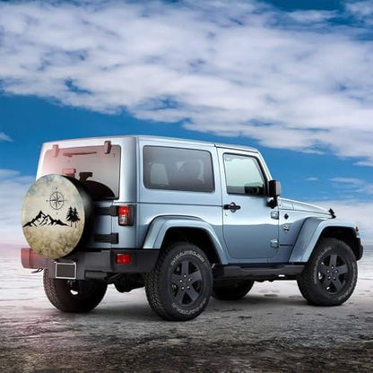 Nature Mountain Compass Spare Tire Cover Wheel Protectors Weatherproof Universal - Image 6