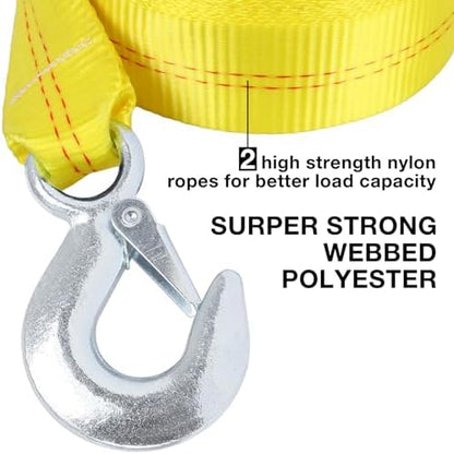 Tow Straps with Hooks 2" x30', Heavy Duty 15, 000 lbs Capacity - Image 4
