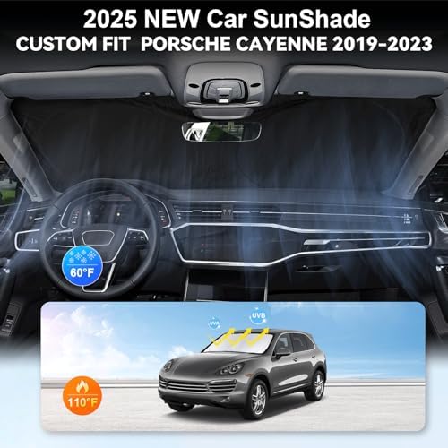 Windshield Sun Shade for 2019-2025 Porsche Cayenne Sunshade Sun Visor - Image 5