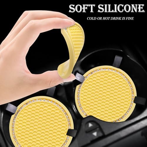 2PCS Bling Cup Holder Coaster, 2.75 Inch Auto Car Cup Holder Insert Coasters - Image 4
