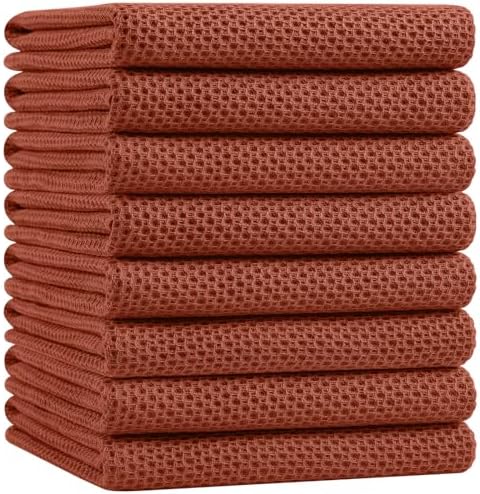 Homaxy 100% Cotton Oversized Waffle Weave Kitchen Towels 8-Pack by Homaxy