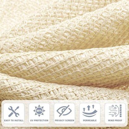 Cool Area Sun Shade Cloth with Grommets, Butter Cream - Image 4