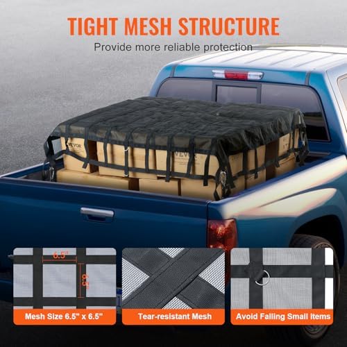 VEVOR Cargo Net with Mesh, 96 in x 81 in, Heavy Duty Truck Cargo Net- 1 - Image 5