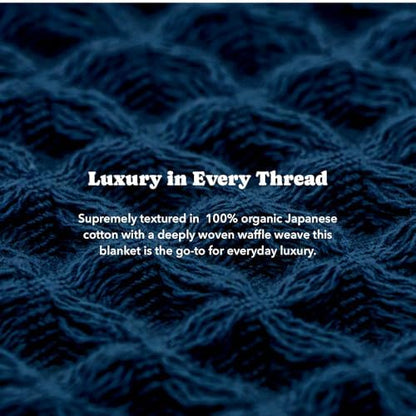 Luxury Organic Japanese Cotton Waffle Towelket Throw Blanket Bedspread - Image 6