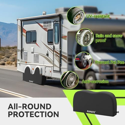 RVMATE RV Tire Covers, Dual Axle Wheel Cover Fits 33"-35" Dia. Tires, 2 Pack - Image 2