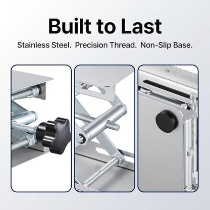 2 Pack Stainless Steel Lab Jack Stand 4x4, Mini Lab Scissor Jack Lift Table - Image 3
