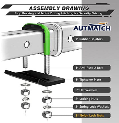 AUTMATCH Hitch Tightener Anti-Rattle Clamp - Image 3