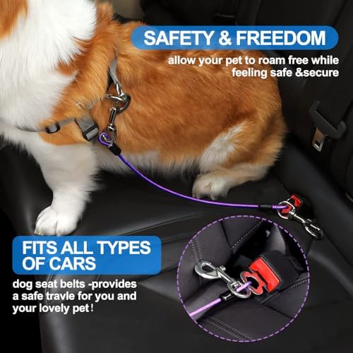 Dog Seat Belt Harness for Car, No Chew Tether Cable Vehicle Dogs Accessories - Image 5