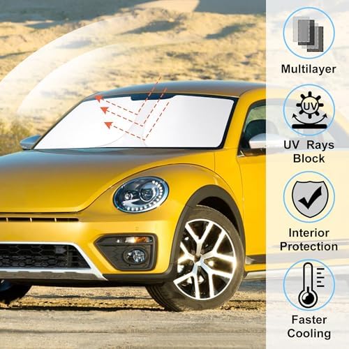 Windshield Sun Shade for for 2012-2019 Volkswagen Beetle - Image 2
