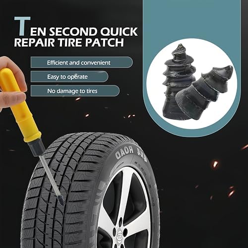 60 PCS Tire Repair Rubber Nail, Vacuum Tire Repair Kits Spiral Rubber Screws - Image 4