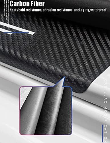 4Pcs Car Door Sill Protector Carbon Fiber Door Entry Guard Scuff Plate fit - Image 3