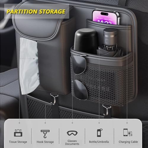 Tumecos Car Seat Back Storage Bag, Backseat Organizer - Image 3