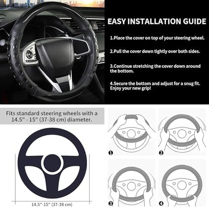 PU Leather Car Steering Wheel Cover - Image 5