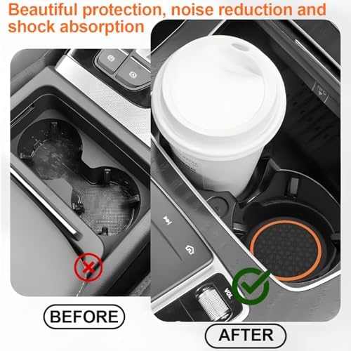 HZEL Car Cup Holder Coasters, Recessed Automotive Drink Mat Decoration - Image 4
