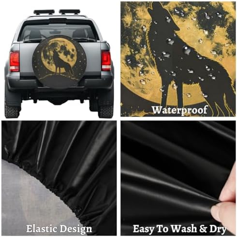 Spare Tire Cover for RV Trailer, Moon Wolf Tire Covers Universal Fit for Travel - Image 4