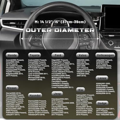 SEG Direct Steering Wheel Cover 14.5-15 inch Standard Size - Image 6