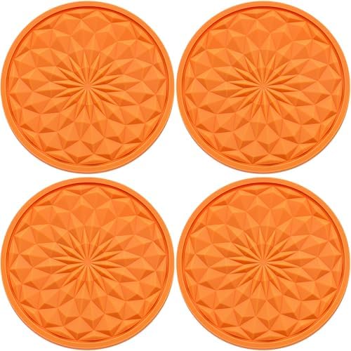 4 Pack Silicone Car Cup Holder Coaster – 2.75 Inch Non-Slip Drink Mat, by MEAJOO