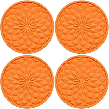 4 Pack Silicone Car Cup Holder Coaster – 2.75 Inch Non-Slip Drink Mat, by MEAJOO
